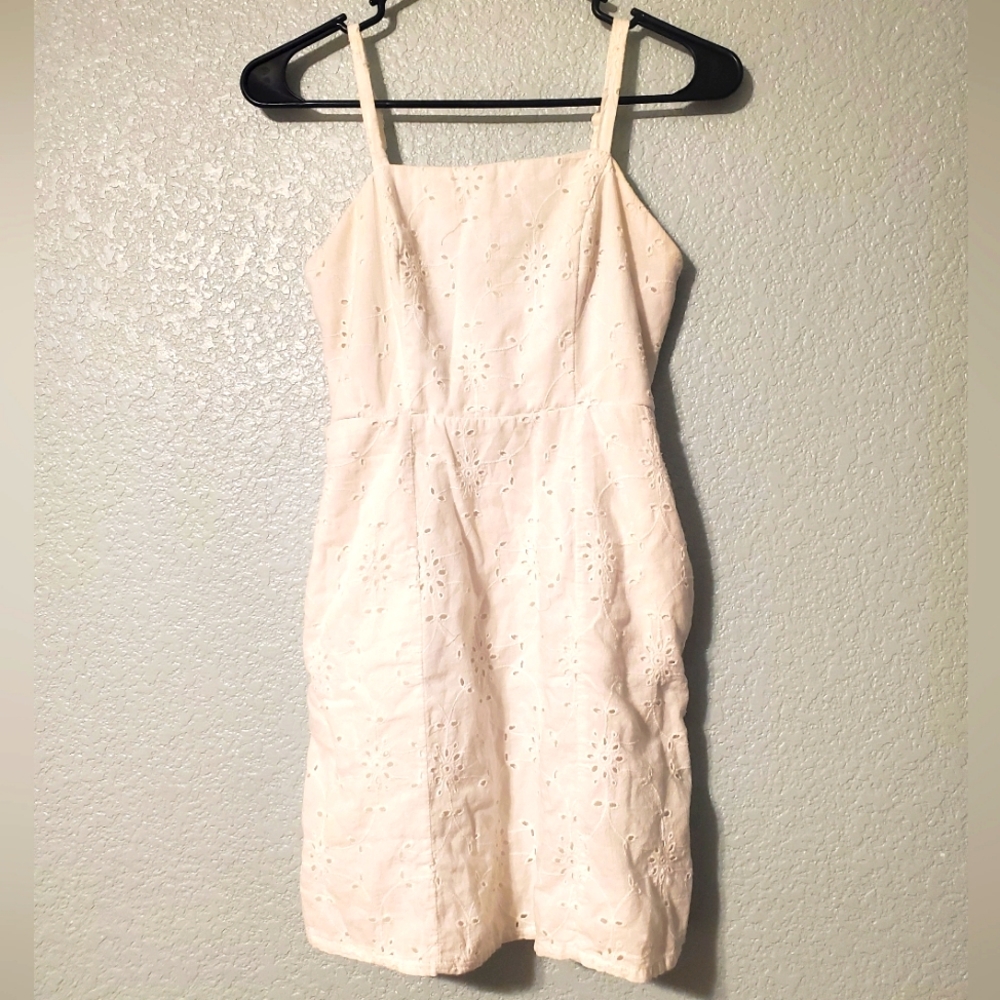 Dillard's- Midnight Doll White Eyelet Dress XS